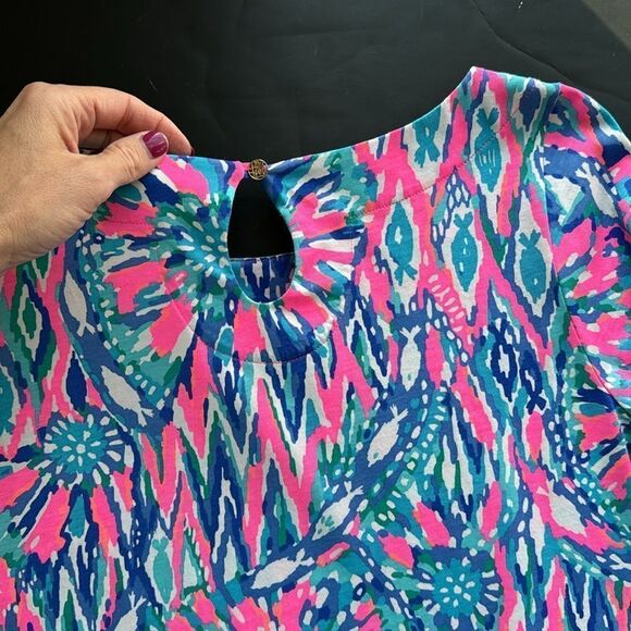 Lilly Pulitzer Size Small 3/4 Sleeve Bay Dress Tiki Pink in Shake It Up Print - Picture 6 of 16